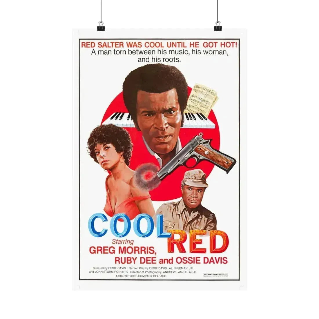 COOL RED 1976 - Paper Movie Poster 16″ x 24″ Matte - The Sticker Space