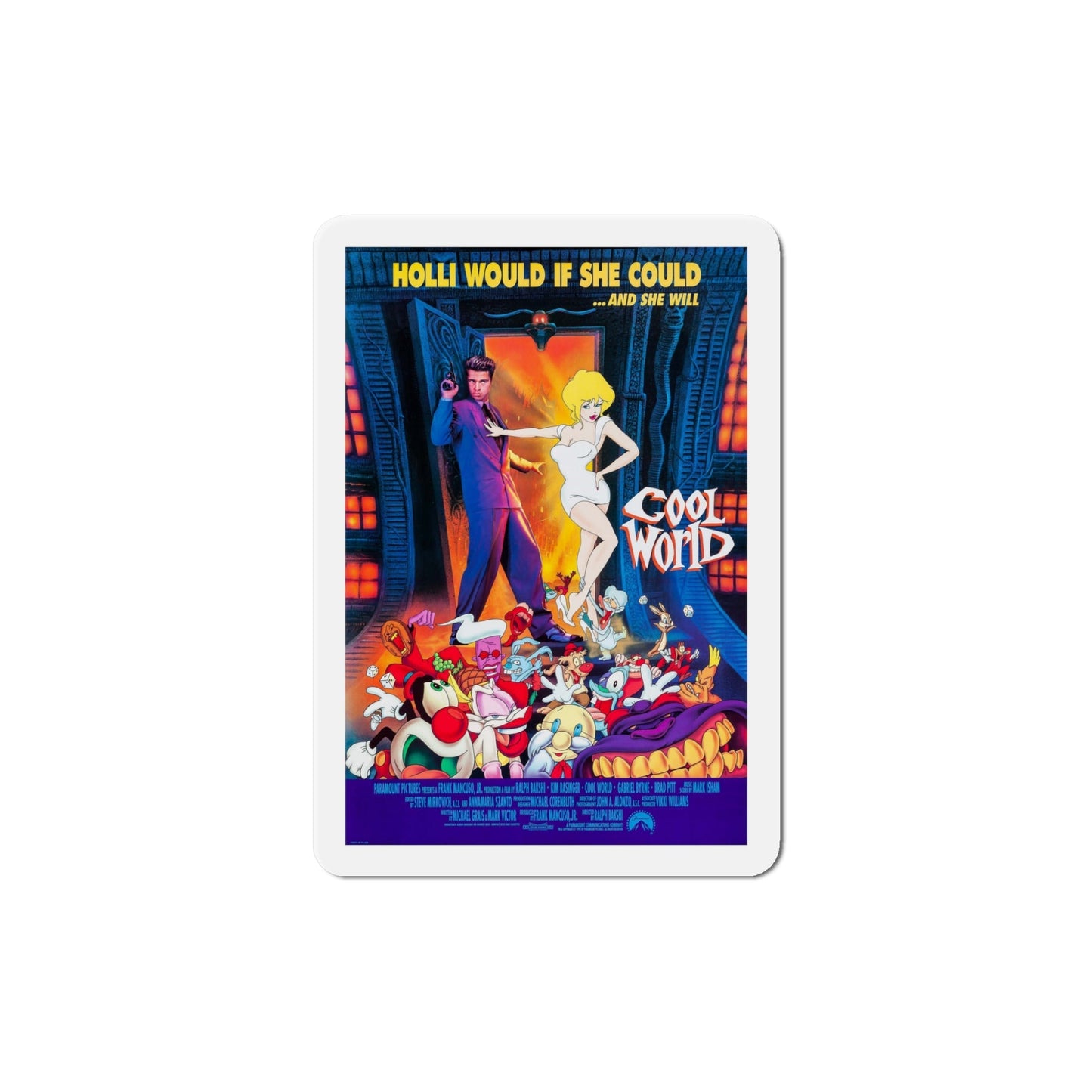 Cool World 1992 2 Movie Poster Die-Cut Magnet-5" x 5"-The Sticker Space