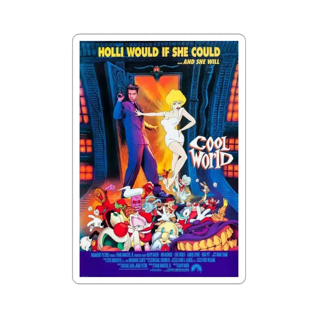 Cool World 1992 2 Movie Poster STICKER Vinyl Die-Cut Decal 5 Inch - The Sticker Space