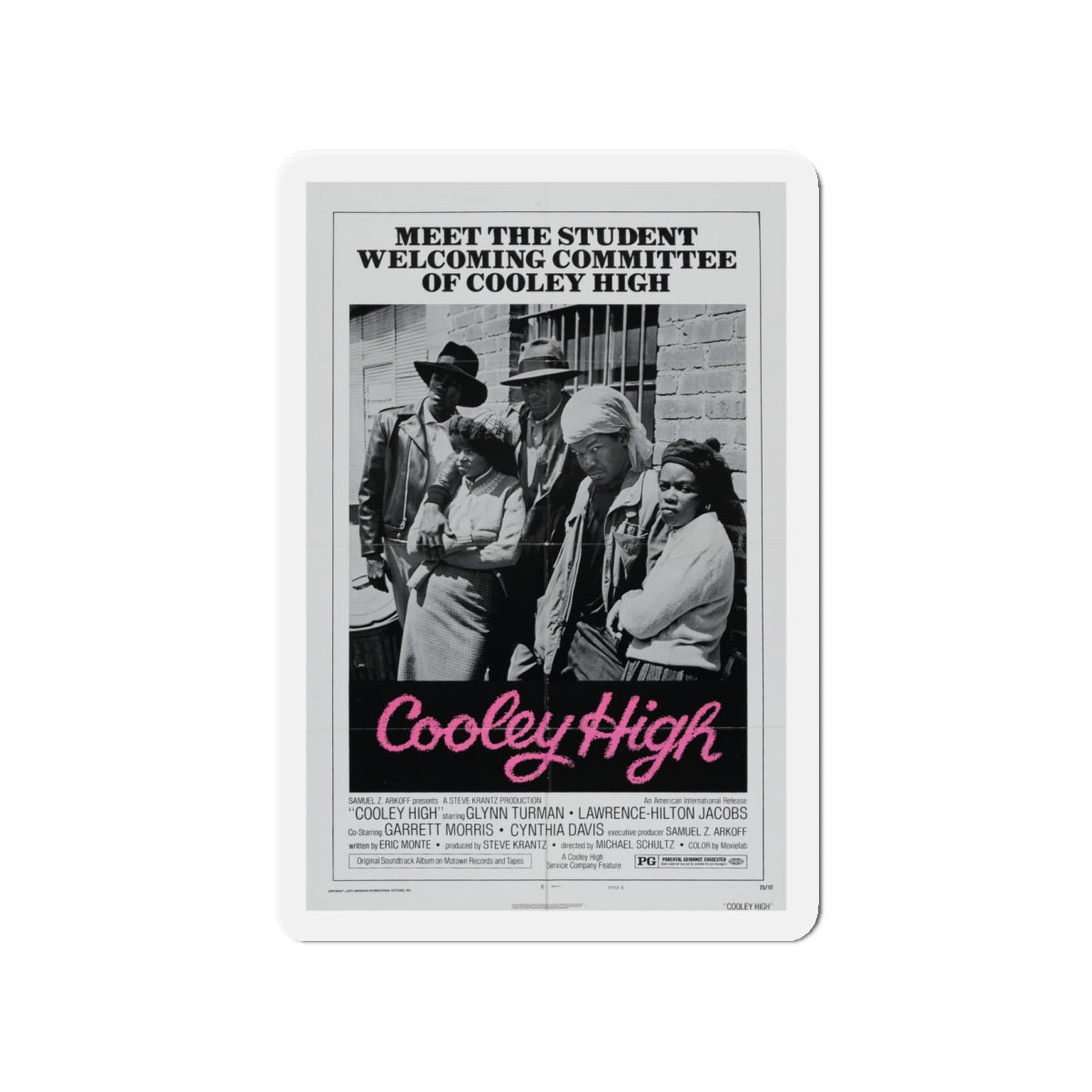 COOLEY HIGH (3) 1975 Movie Poster - Die-Cut Magnet-4" x 4"-The Sticker Space