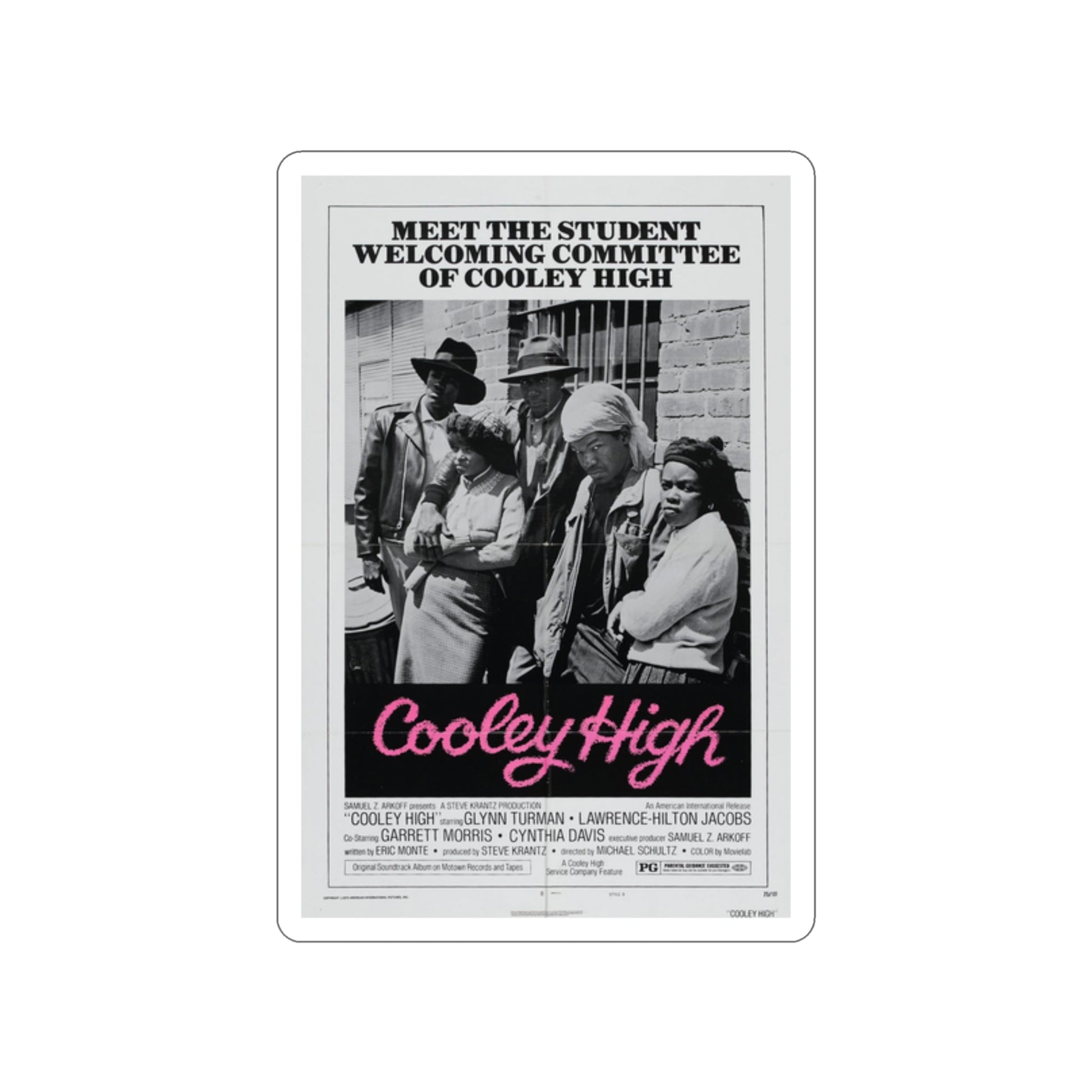 COOLEY HIGH (3) 1975 Movie Poster STICKER Vinyl Die-Cut Decal-2 Inch-The Sticker Space