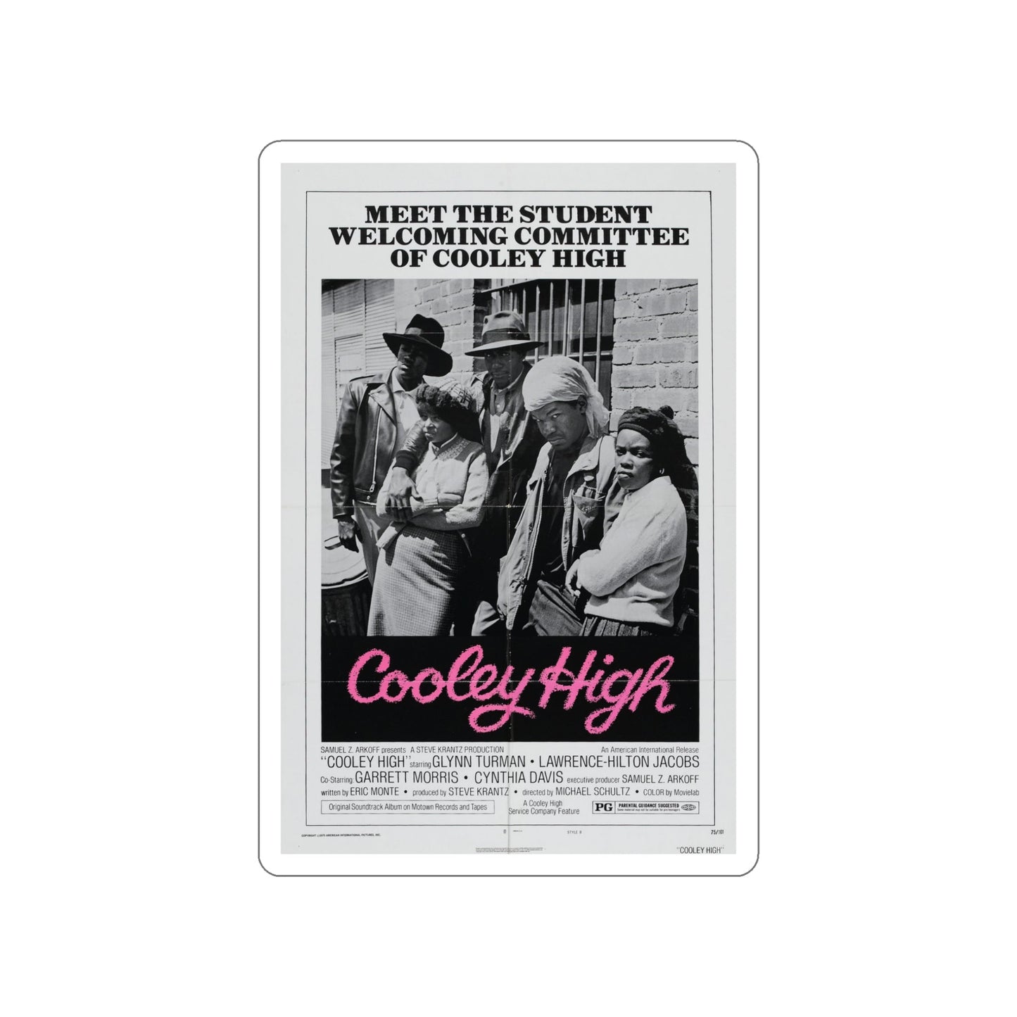 COOLEY HIGH (3) 1975 Movie Poster STICKER Vinyl Die-Cut Decal-5 Inch-The Sticker Space