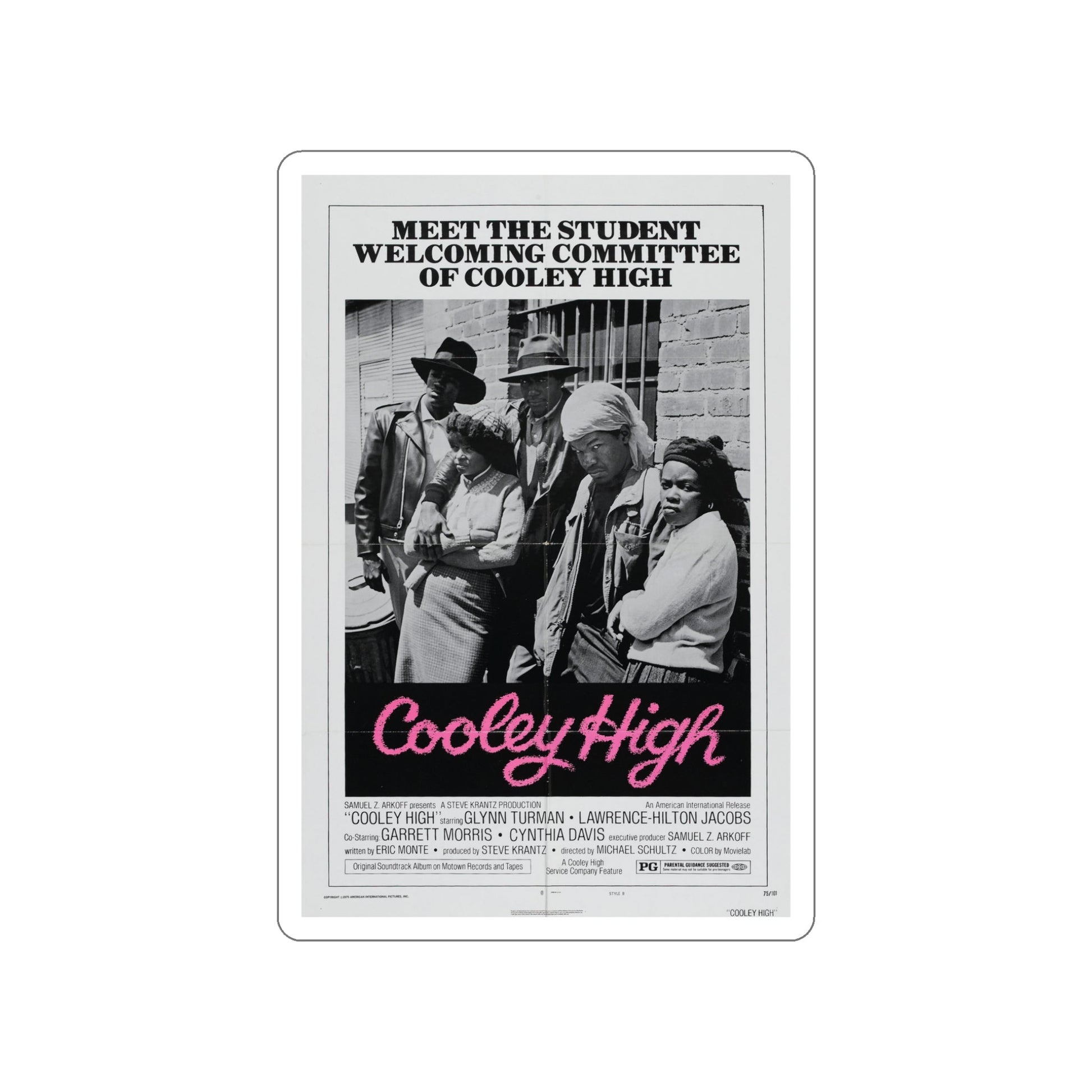 COOLEY HIGH (3) 1975 Movie Poster STICKER Vinyl Die-Cut Decal-5 Inch-The Sticker Space