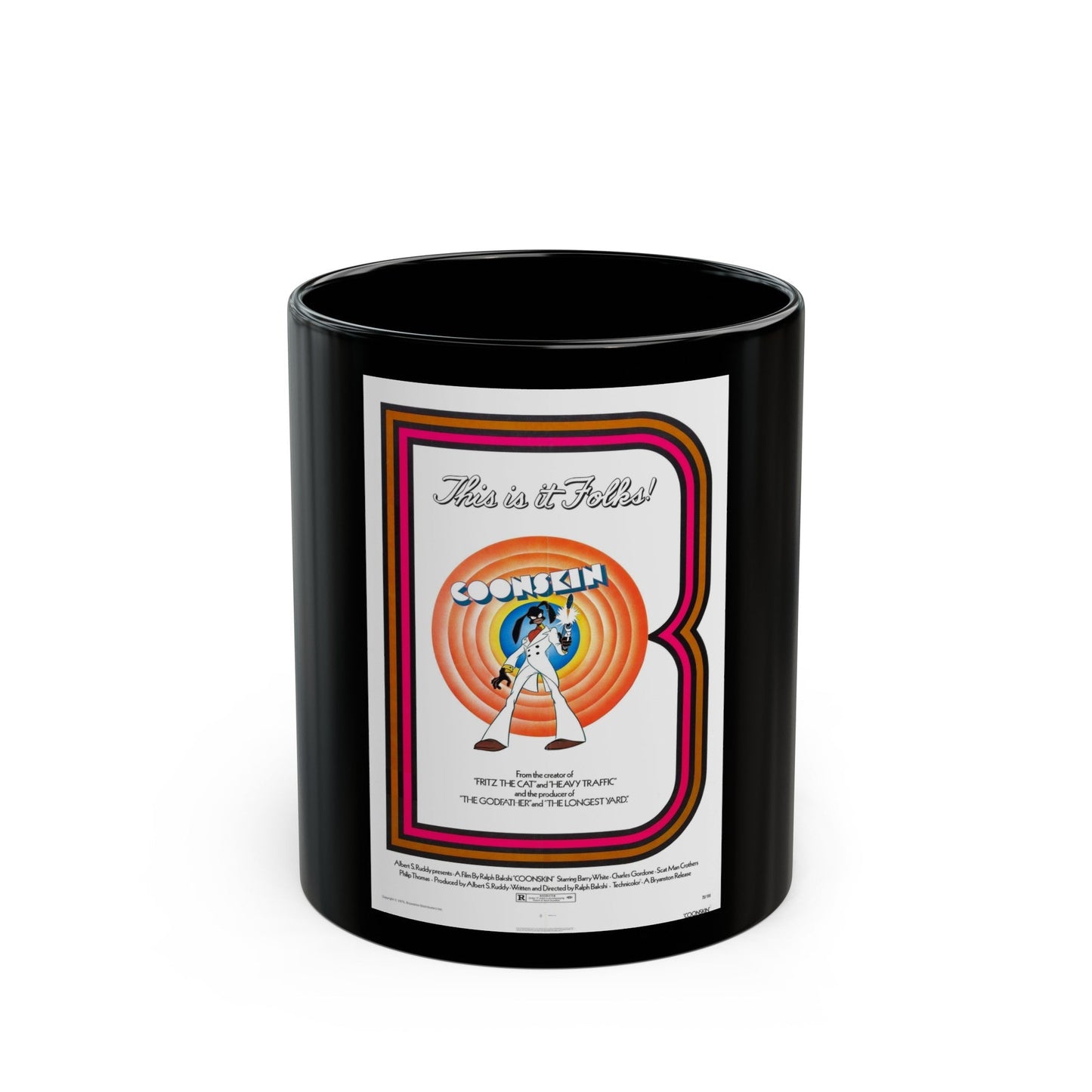 COONSKIN 1975 Movie Poster - Black Coffee Mug-11oz-The Sticker Space