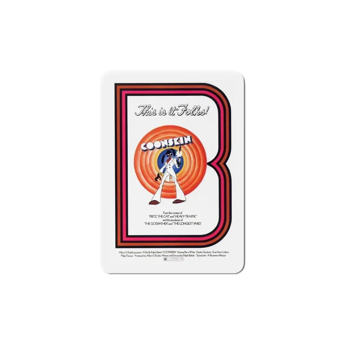 Coonskin 1975 Movie Poster Refrigerator Magnet 6 Inch - The Sticker Space