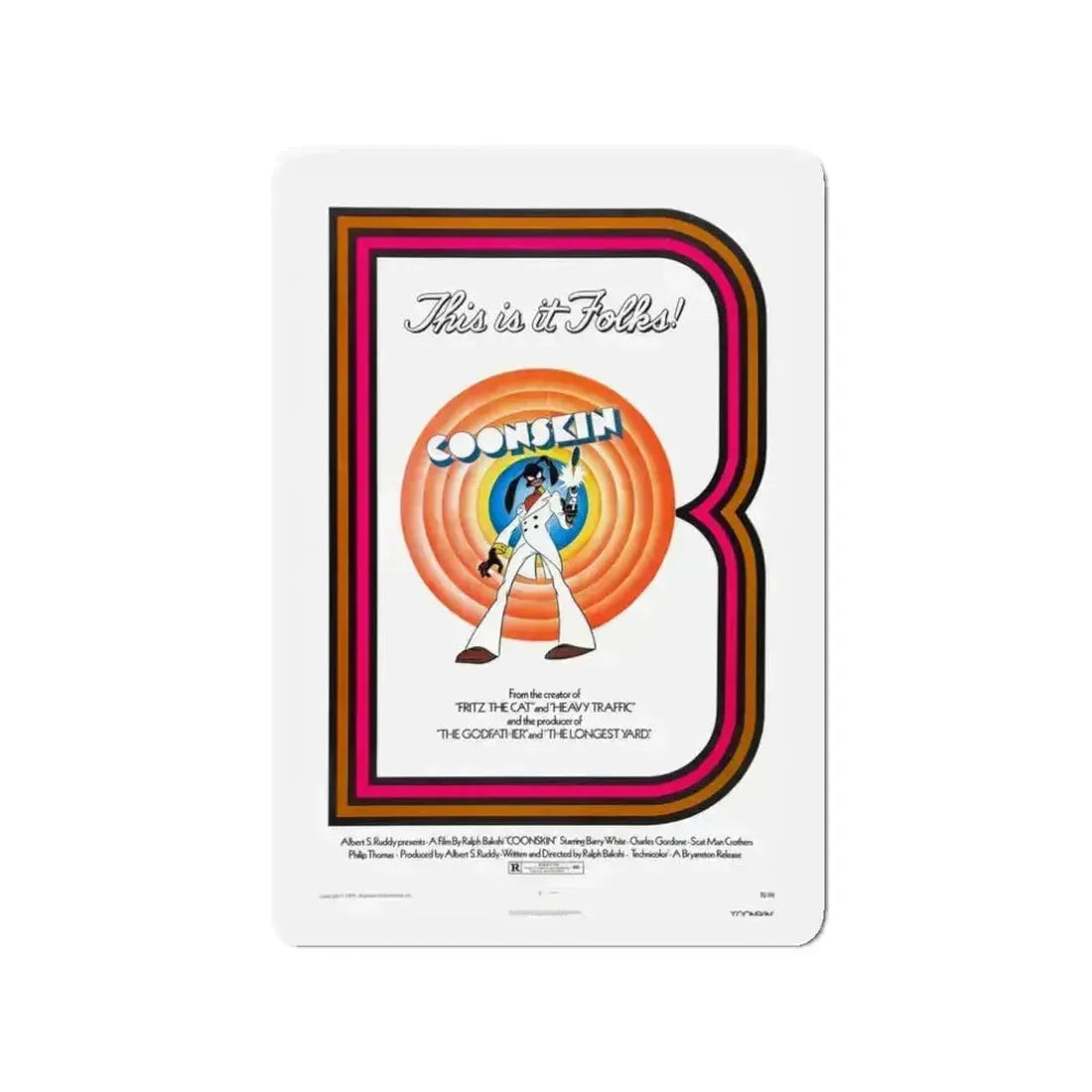 COONSKIN 1975 Movie Poster - Refrigerator Magnet - The Sticker Space