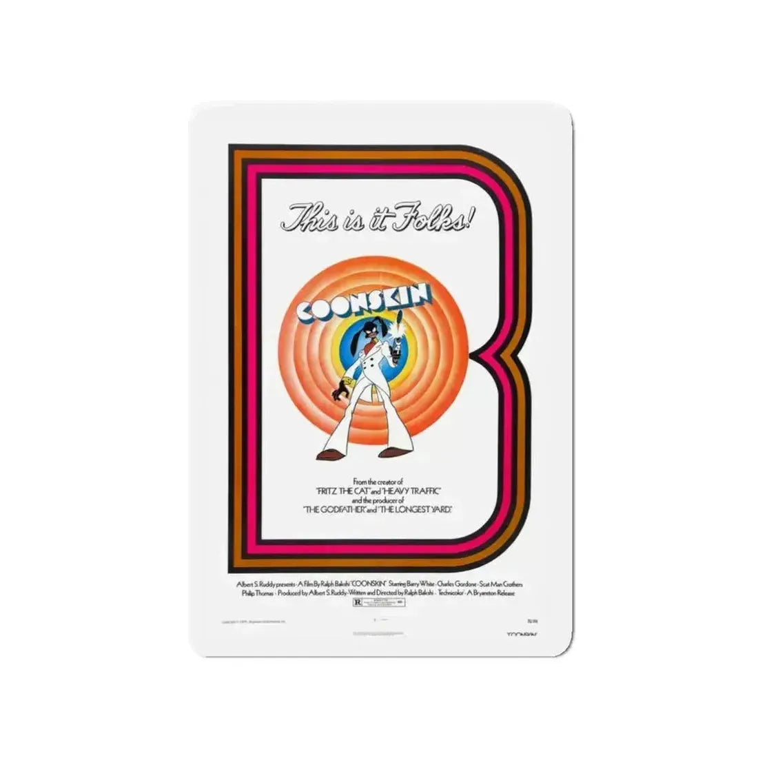 COONSKIN 1975 Movie Poster - Refrigerator Magnet - The Sticker Space