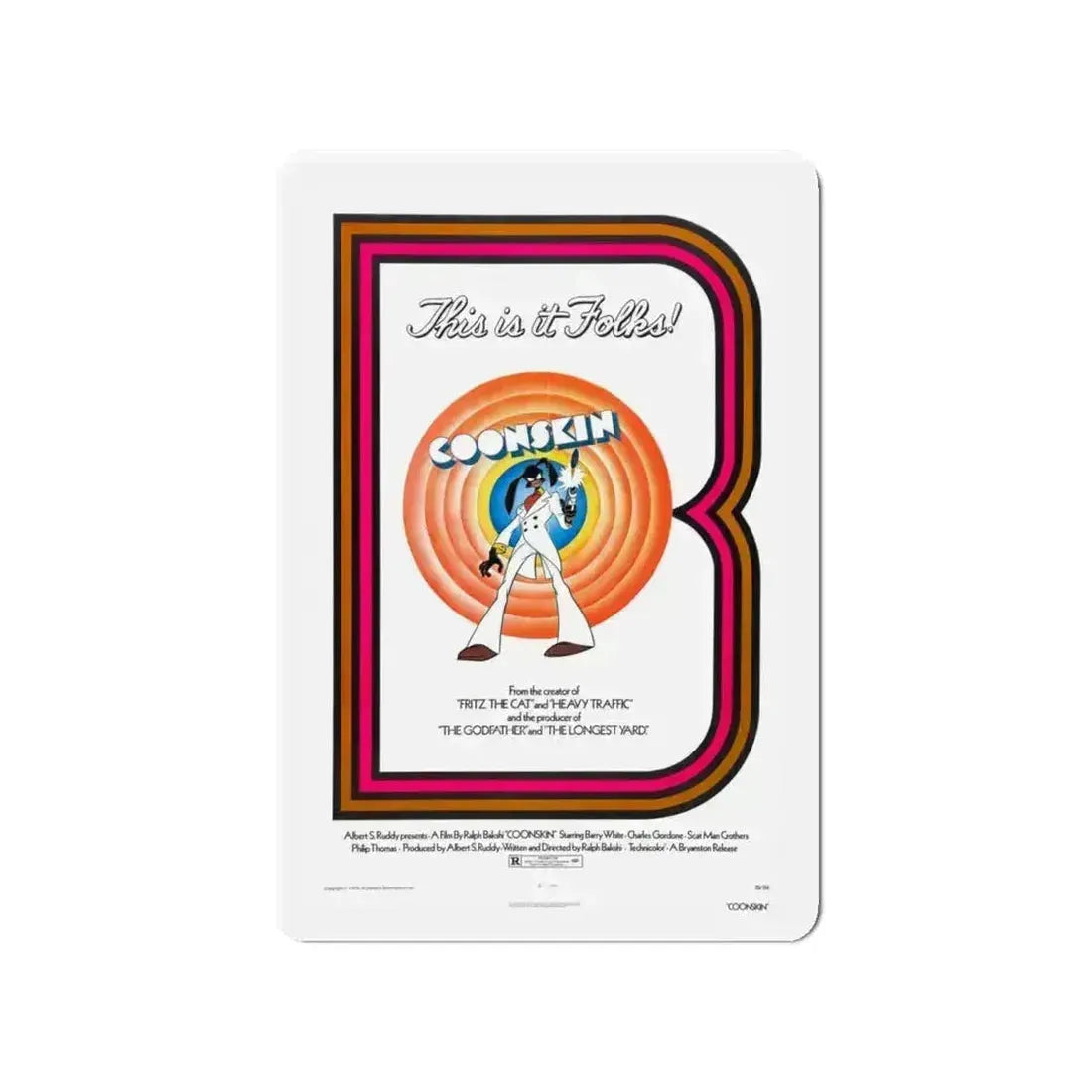 COONSKIN 1975 Movie Poster - Refrigerator Magnet - The Sticker Space