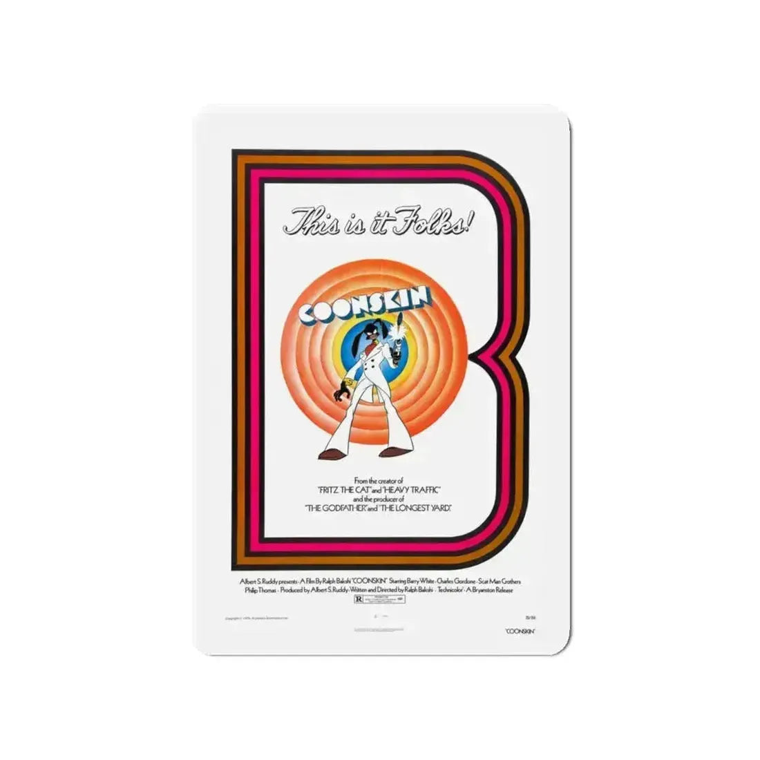 COONSKIN 1975 Movie Poster - Refrigerator Magnet - The Sticker Space