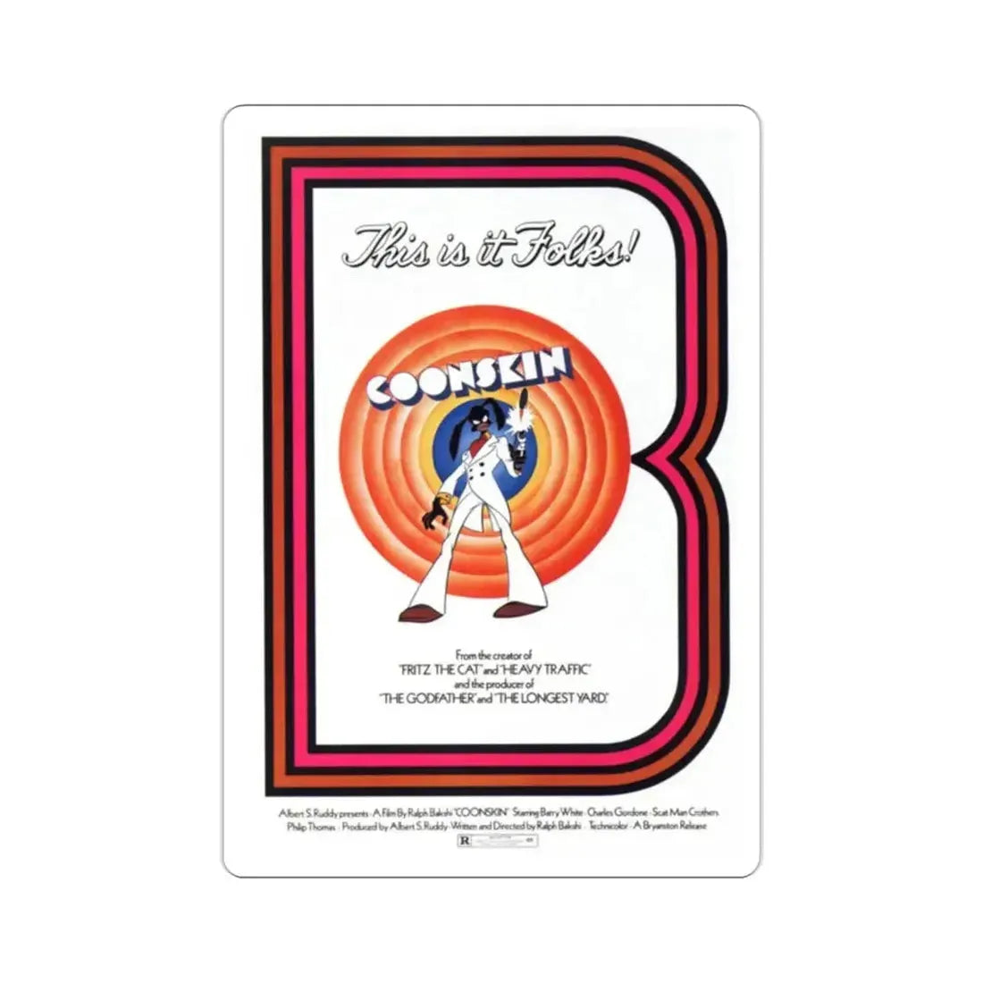 Coonskin 1975 Movie Poster STICKER Vinyl Die-Cut Decal - The Sticker Space