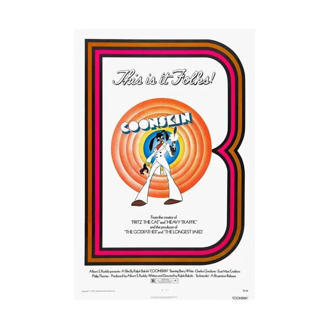 COONSKIN 1975 - Paper Movie Poster - The Sticker Space