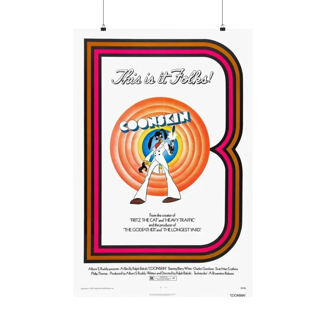 COONSKIN 1975 - Paper Movie Poster - The Sticker Space