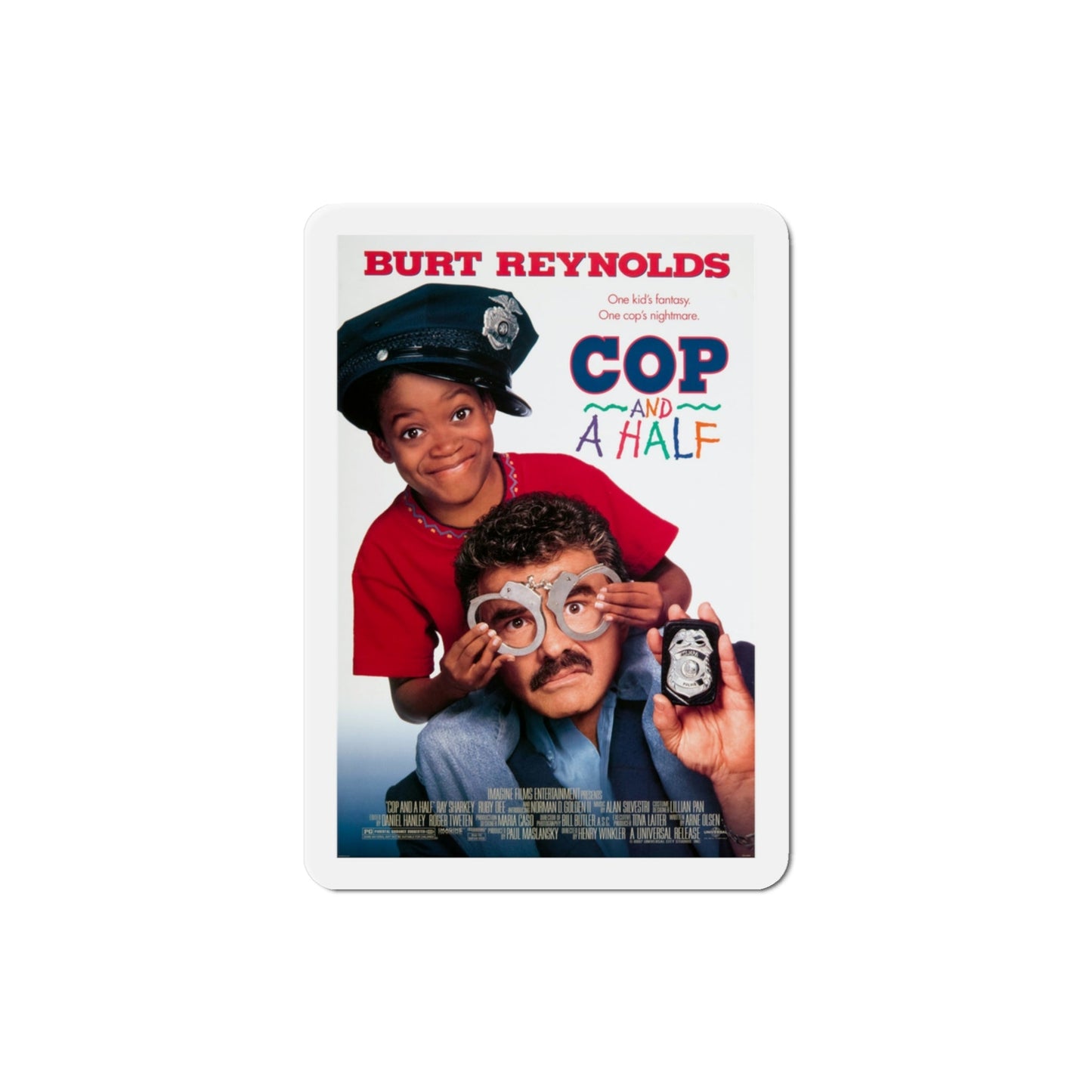 Cop and a Half 1993 Movie Poster Die-Cut Magnet-3" x 3"-The Sticker Space