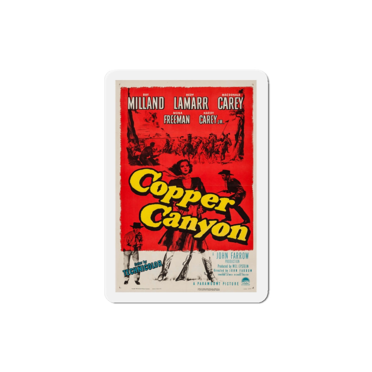 Copper Canyon 1950 Movie Poster Die-Cut Magnet-3" x 3"-The Sticker Space