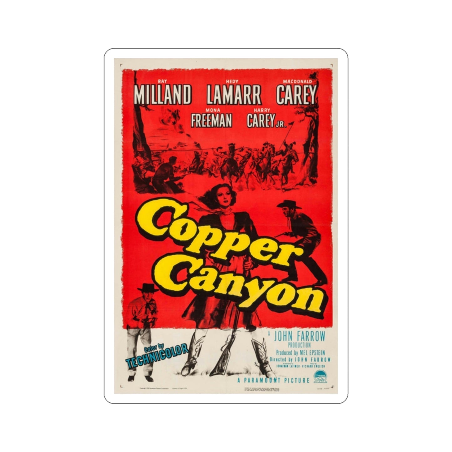 Copper Canyon 1950 Movie Poster STICKER Vinyl Die-Cut Decal-2 Inch-The Sticker Space