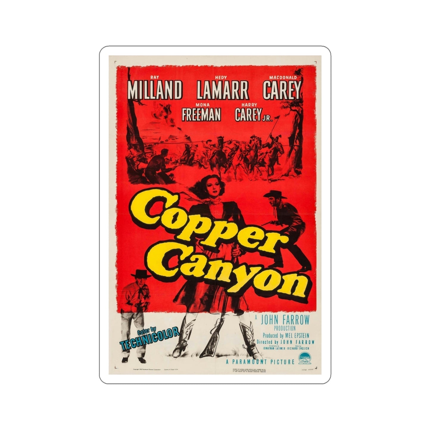 Copper Canyon 1950 Movie Poster STICKER Vinyl Die-Cut Decal-5 Inch-The Sticker Space