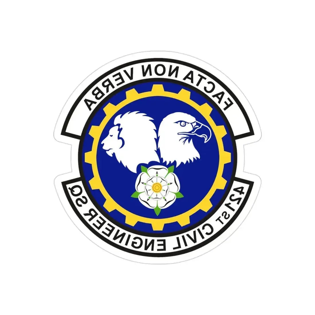 Copy of 421st Civil Engineer Squadron (U.S. Air Force) REVERSE PRINT Transparent Die-Cut STICKER 3 Inch Die-Cut Transparent - The Sticker Space