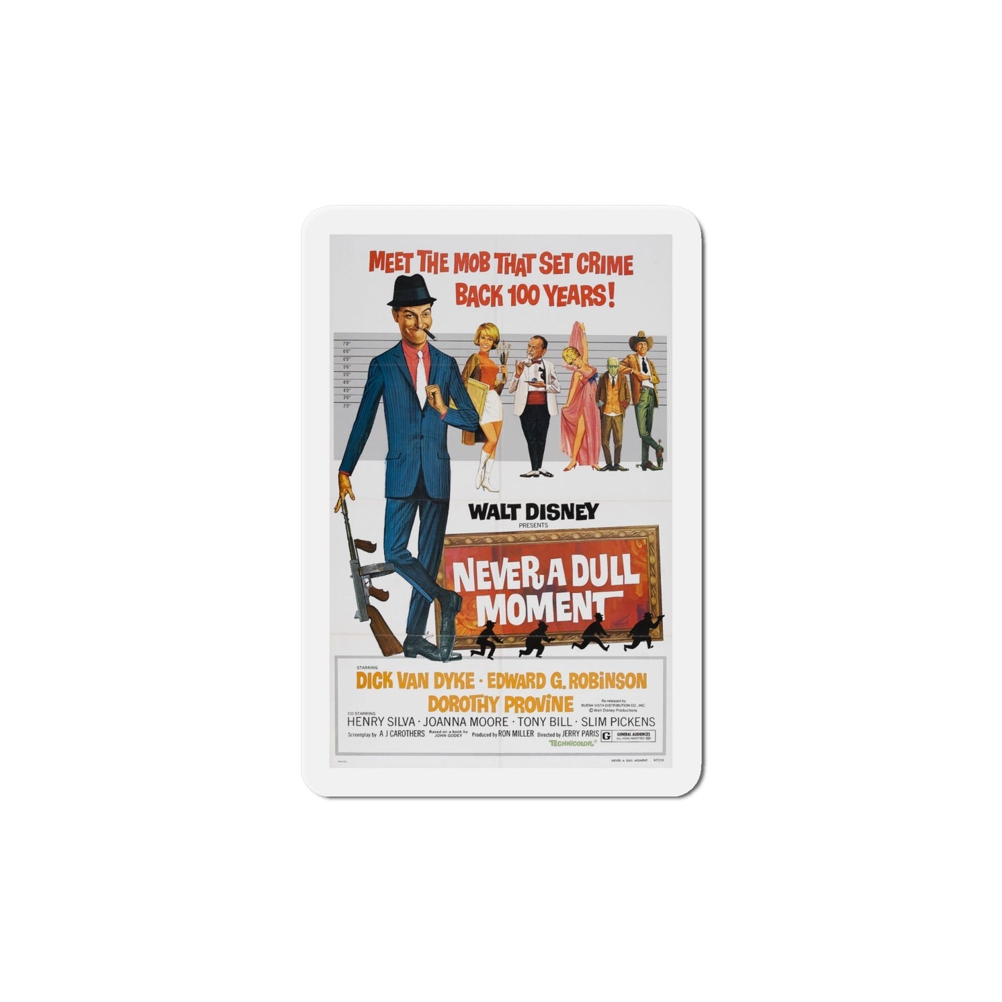 Copy of Never a Dull Moment 1968 Movie Poster Die-Cut Magnet-6 Inch-The Sticker Space