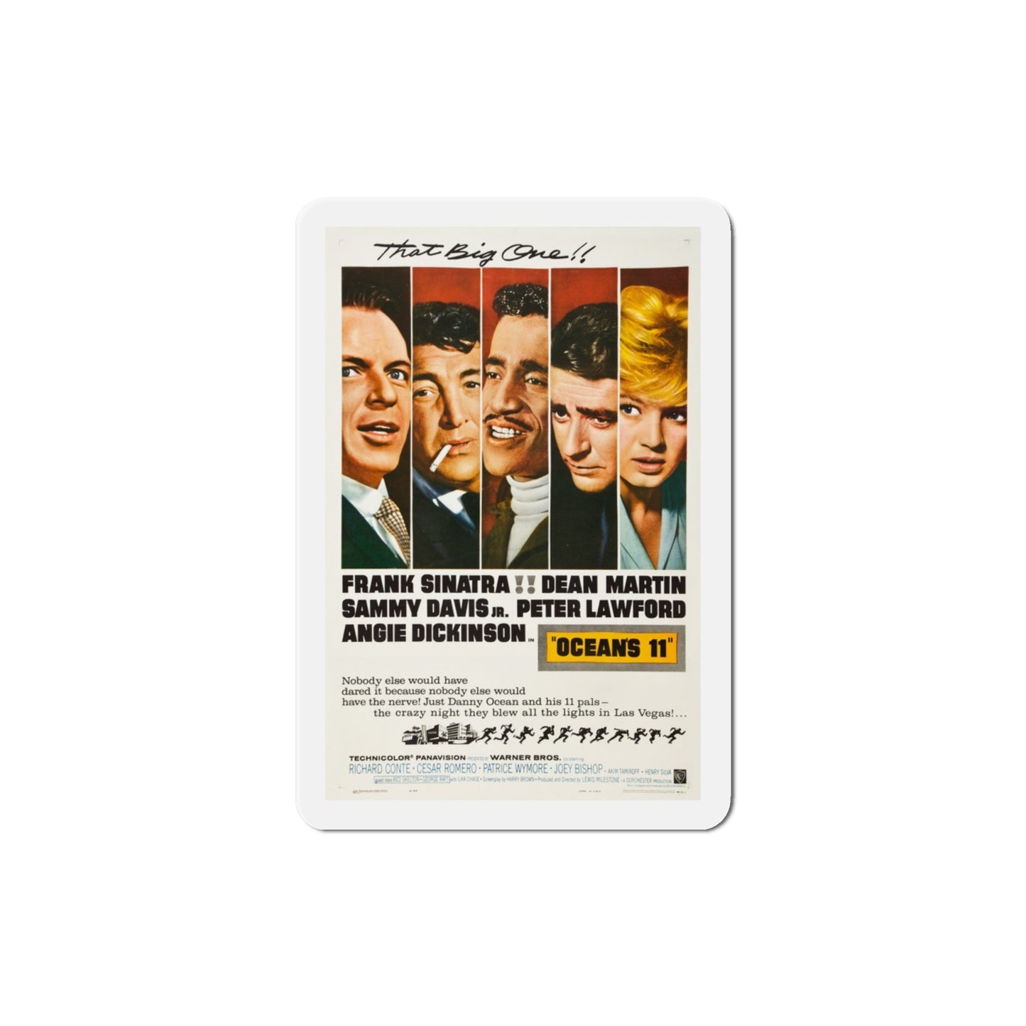 Copy of Ocean's Eleven 1960 Movie Poster Die-Cut Magnet-3 Inch-The Sticker Space