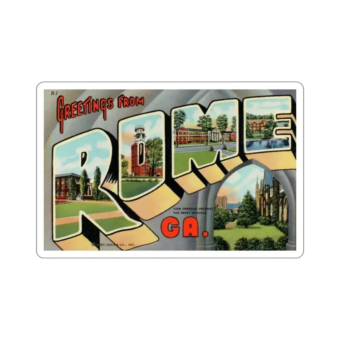 Copy of Rome Georgia (Greeting Cards) STICKER Vinyl Die-Cut Decal 4 Inch - The Sticker Space