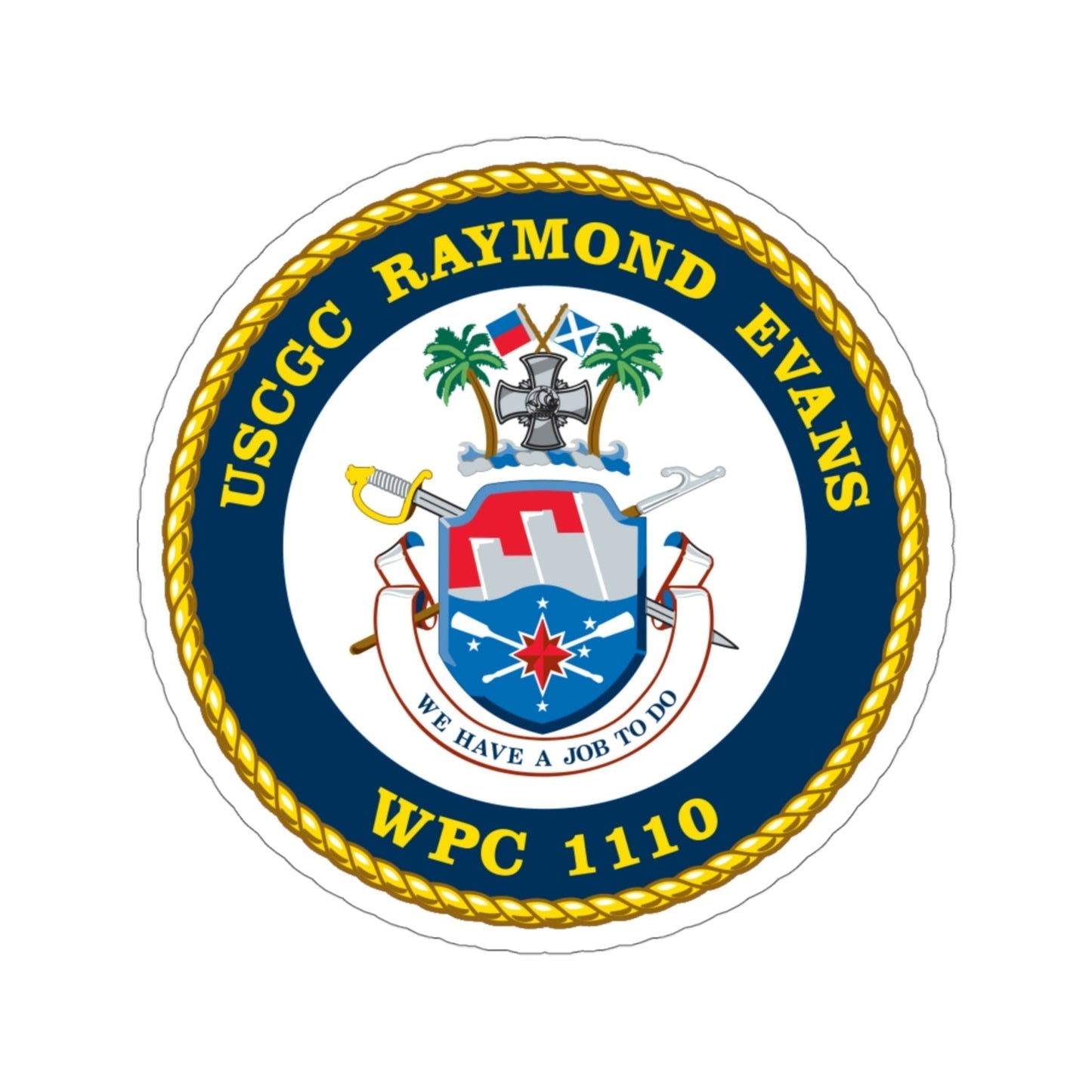 Copy of USCGC Raymond Evans WPC 1110 (U.S. Coast Guard) STICKER Vinyl Die-Cut Decal-4 Inch-The Sticker Space