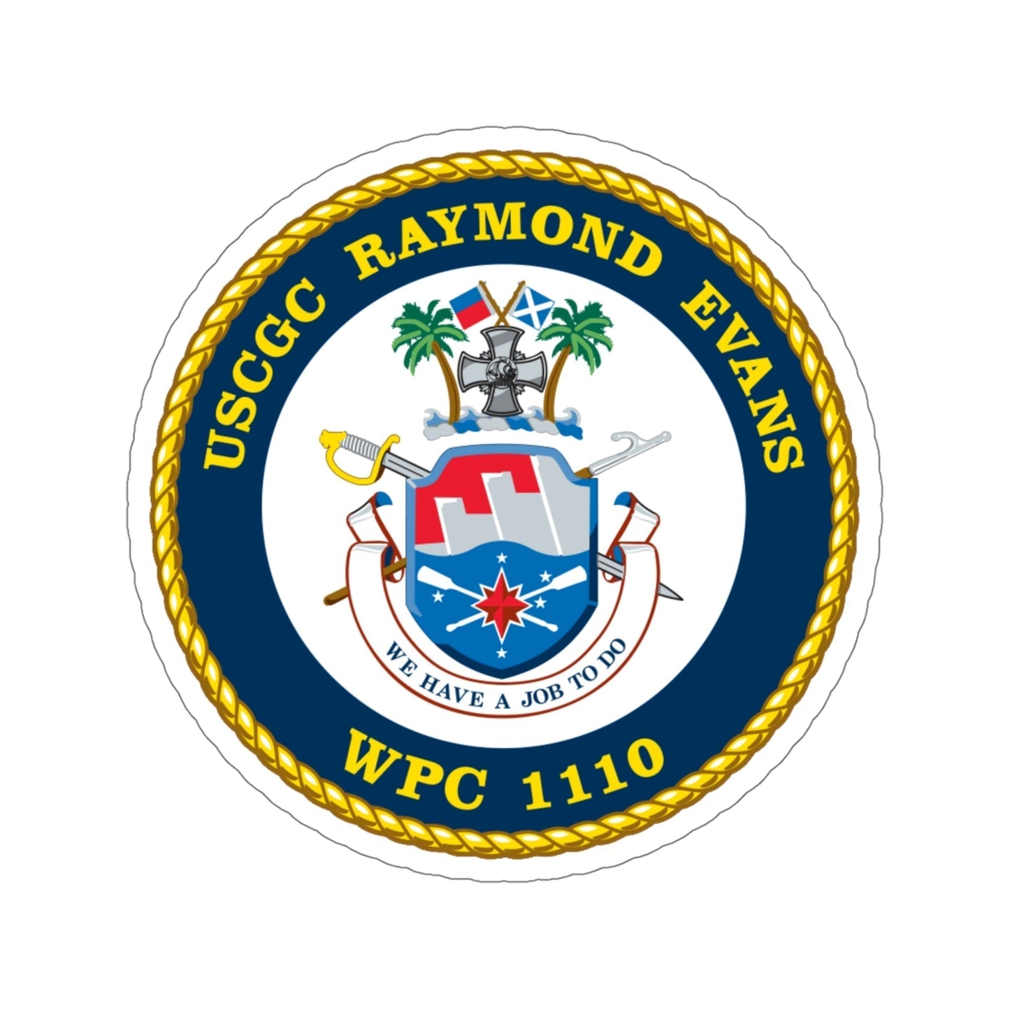 Copy of USCGC Raymond Evans WPC 1110 (U.S. Coast Guard) STICKER Vinyl Die-Cut Decal-5 Inch-The Sticker Space