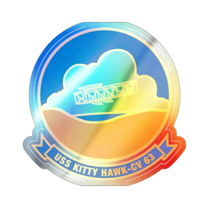 Copy of USS Kitty Hawk CV 63 (U.S. Navy) Holographic STICKER Die-Cut Vinyl Decal 2 Inch Holographic - The Sticker Space