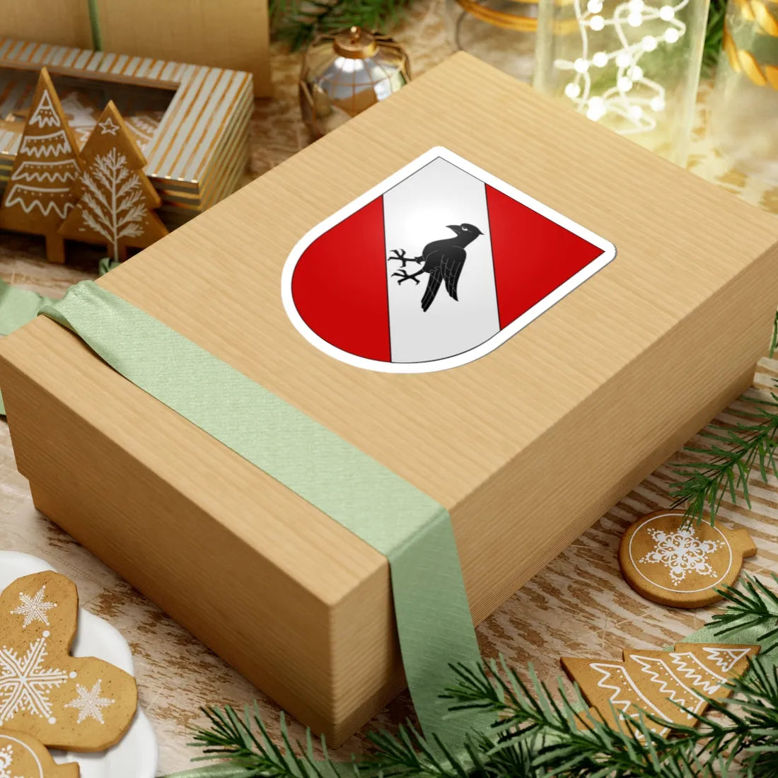 Corbières FR-coat of arms (Switzerland) (Coat of Arms) STICKER Vinyl Kiss-Cut Decal - The Sticker Space