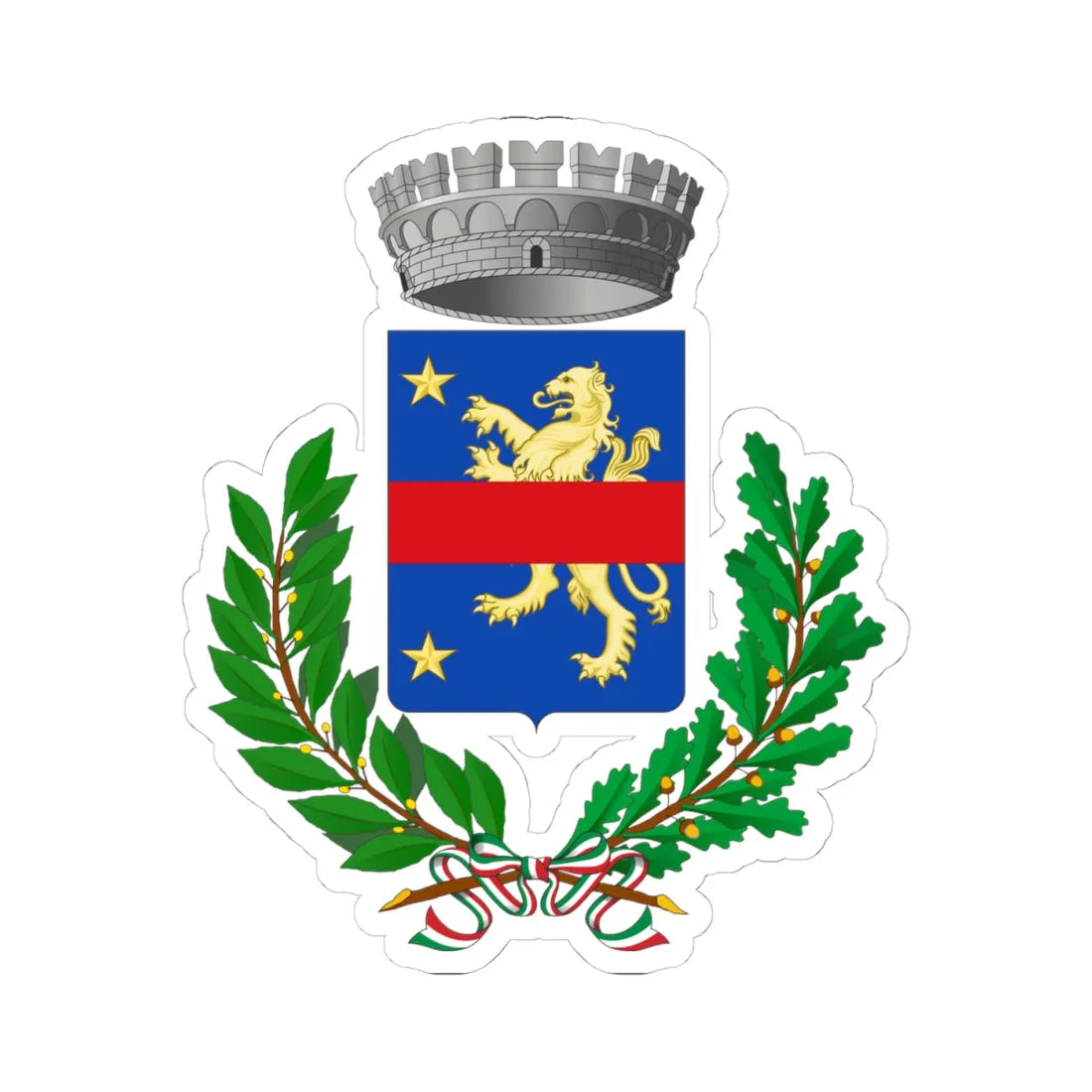 Cordignano-Stemma (Italy) (Coat of Arms) STICKER Vinyl Kiss-Cut Decal 4 Inch White - The Sticker Space