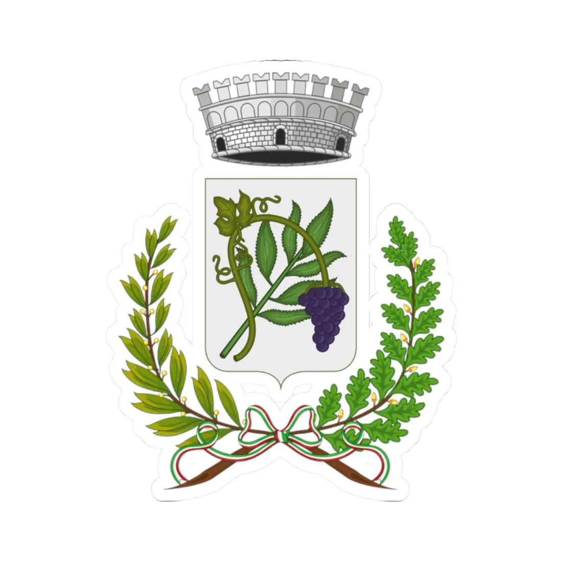 Coreglia Ligure-Stemma (Italy) (Coat of Arms) STICKER Vinyl Kiss-Cut Decal 2 Inch White - The Sticker Space