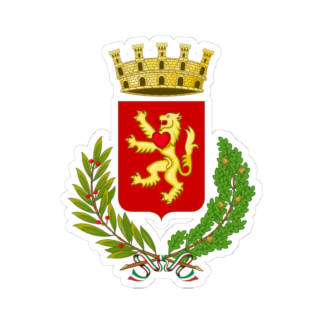 Cori-Stemma (Italy) (Coat of Arms) STICKER Vinyl Kiss-Cut Decal 4 Inch White - The Sticker Space