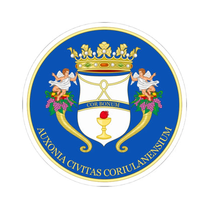 Corigliano-Stemma (Italy) (Coat of Arms) STICKER Vinyl Kiss-Cut Decal 4 Inch White - The Sticker Space