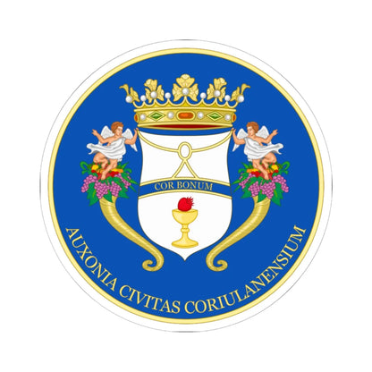 Corigliano-Stemma (Italy) (Coat of Arms) STICKER Vinyl Kiss-Cut Decal 6 Inch White - The Sticker Space