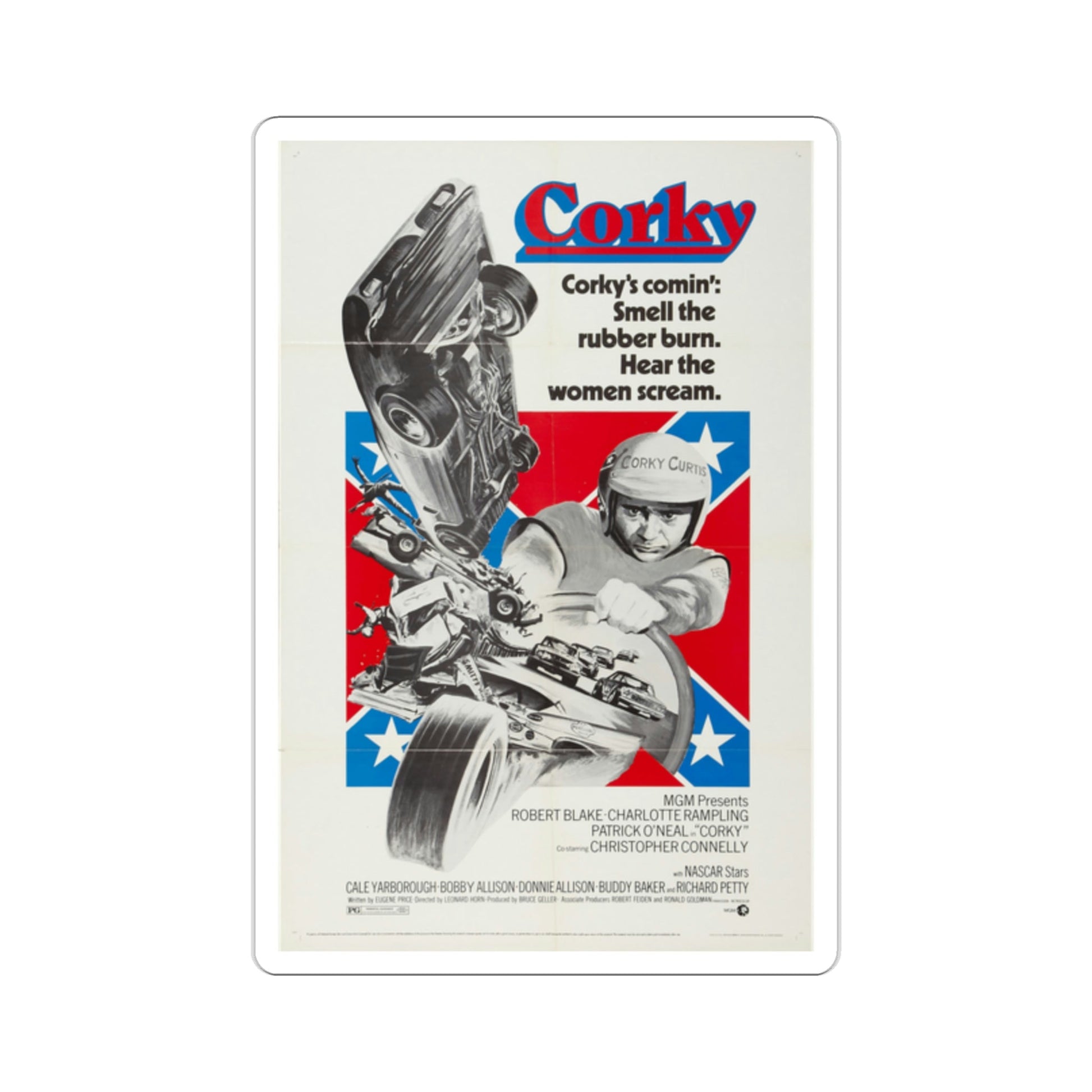 Corky 1972 Movie Poster STICKER Vinyl Die-Cut Decal-2 Inch-The Sticker Space