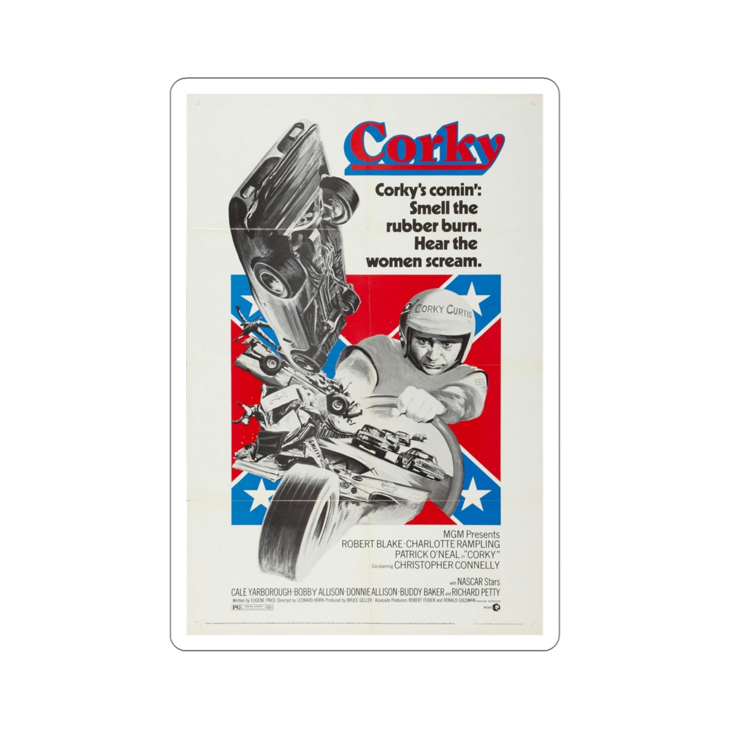 Corky 1972 Movie Poster STICKER Vinyl Die-Cut Decal-3 Inch-The Sticker Space