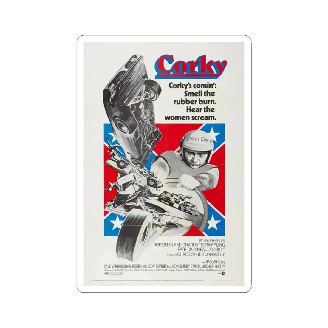 Corky 1972 Movie Poster - STICKER Vinyl Kiss-Cut Decal 3 Inch White - The Sticker Space