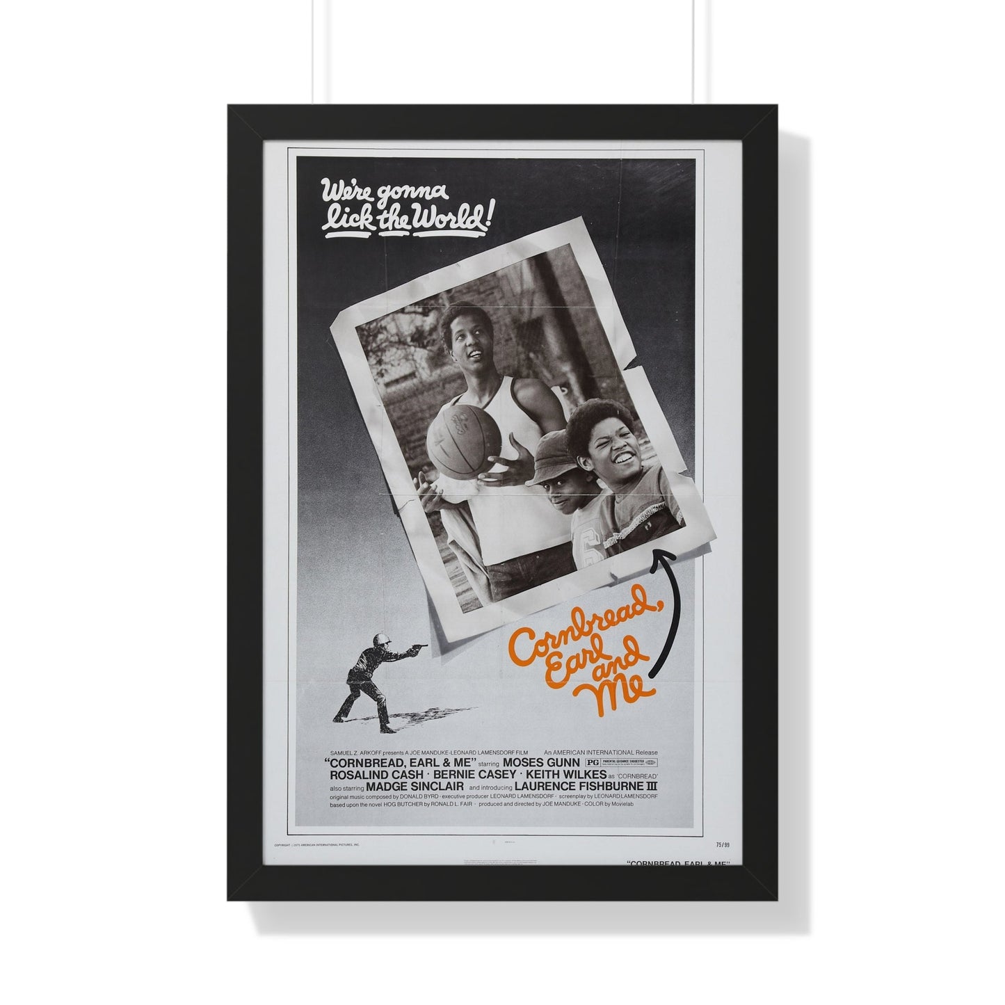 CORNBREAD, EARL AND ME 1975 - Framed Movie Poster-20" x 30"-The Sticker Space