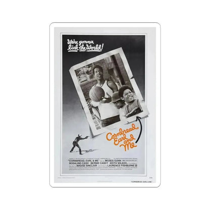 CORNBREAD, EARL AND ME 1975 Movie Poster - STICKER Vinyl Kiss-Cut Decal 4 Inch White - The Sticker Space