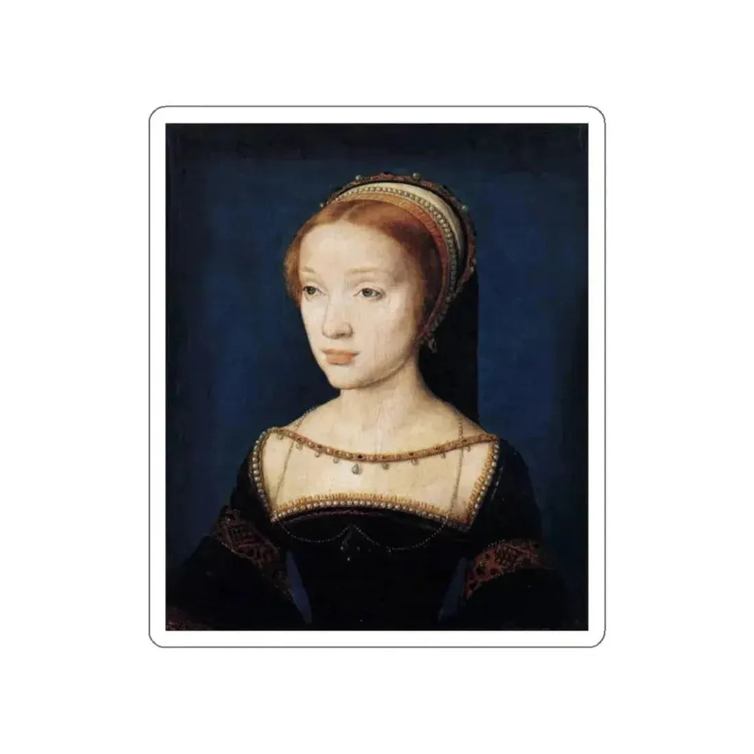 CORNEILLE de Lyon - A Young Lady (Artwork) STICKER Vinyl Die-Cut Decal White Die-Cut 3 Inch - The Sticker Space