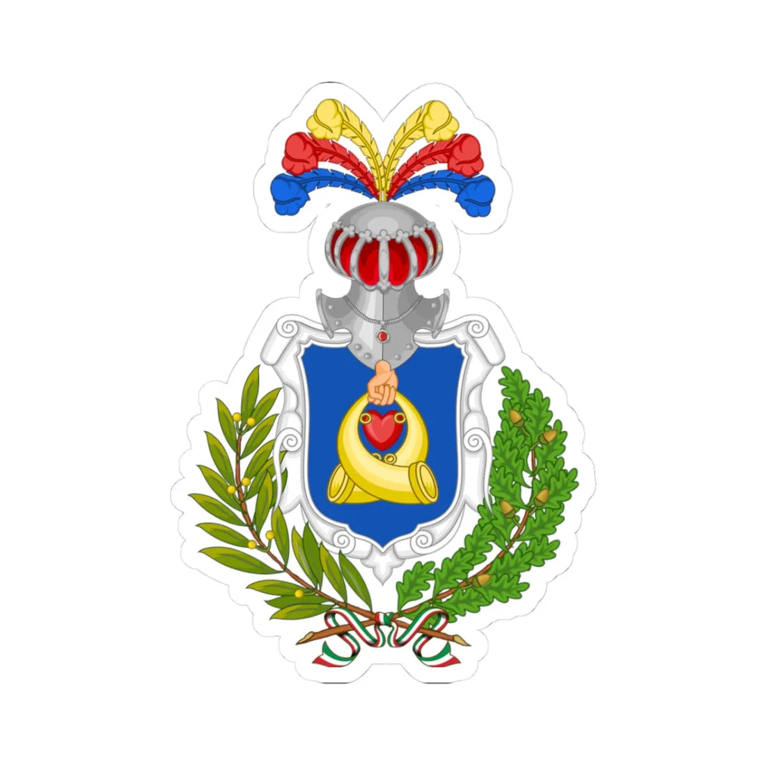 Corneliano dAlba-Stemma (Italy) (Coat of Arms) STICKER Vinyl Kiss-Cut Decal 3 Inch White - The Sticker Space
