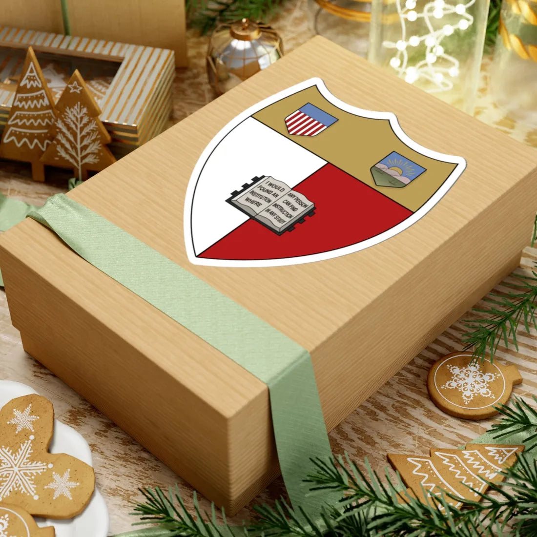 Cornell Shield Heraldic (United States) (Coat of Arms) STICKER Vinyl Kiss-Cut Decal - The Sticker Space