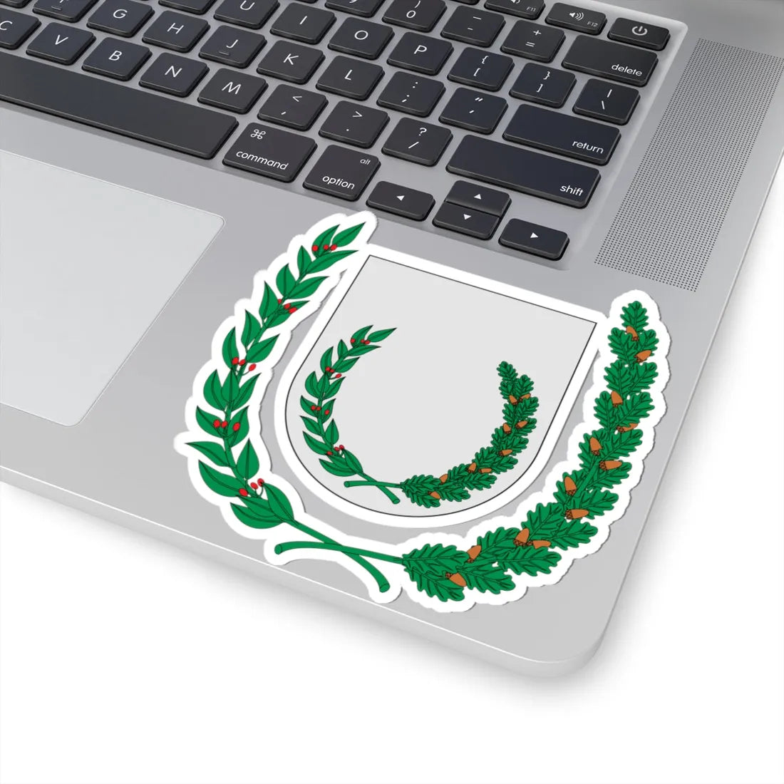 Corona de laurel y roble. Int - ext (Spain) (Coat of Arms) STICKER Vinyl Kiss-Cut Decal - The Sticker Space
