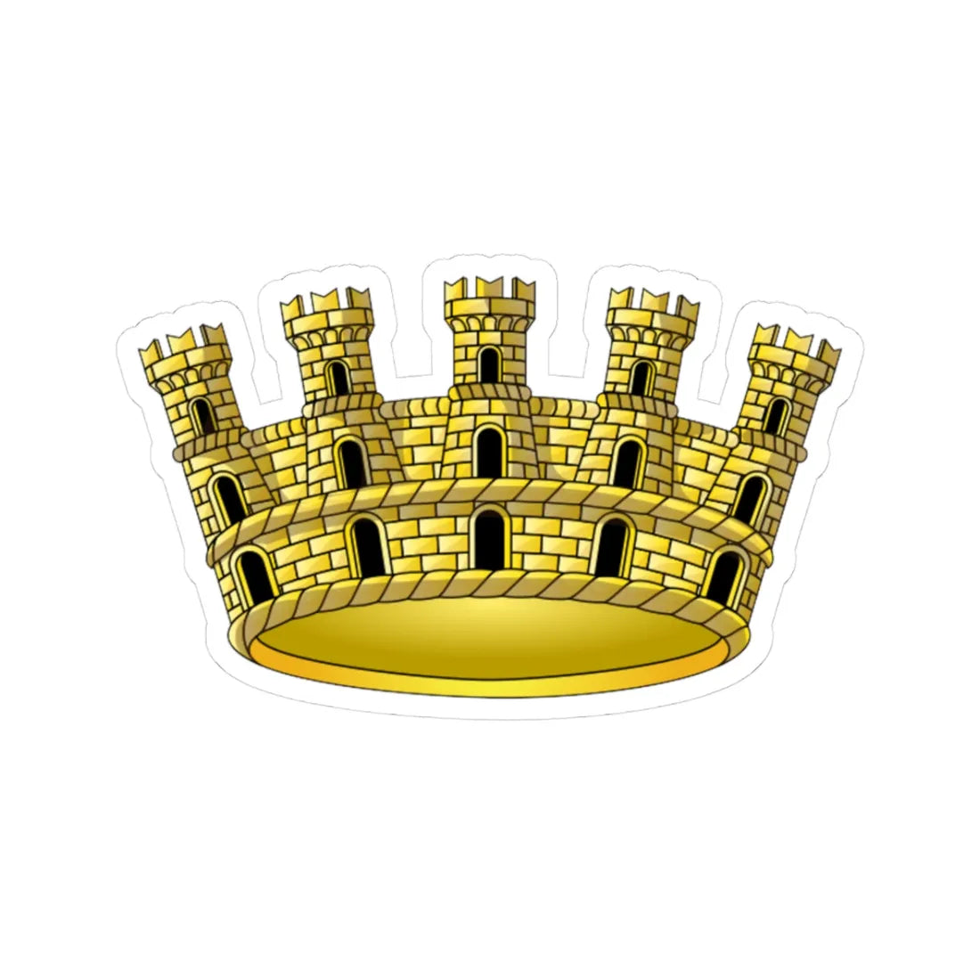 Corona di Città Italiana (Italy) (Coat of Arms) STICKER Vinyl Kiss-Cut Decal 3 Inch White - The Sticker Space