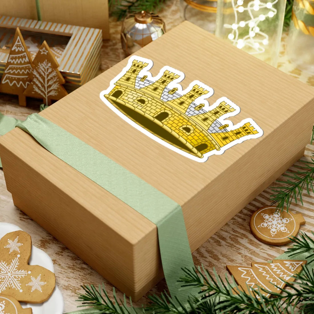 Corona di Città Regno dItalia 1861-1946 (Italy) (Coat of Arms) STICKER Vinyl Kiss-Cut Decal - The Sticker Space