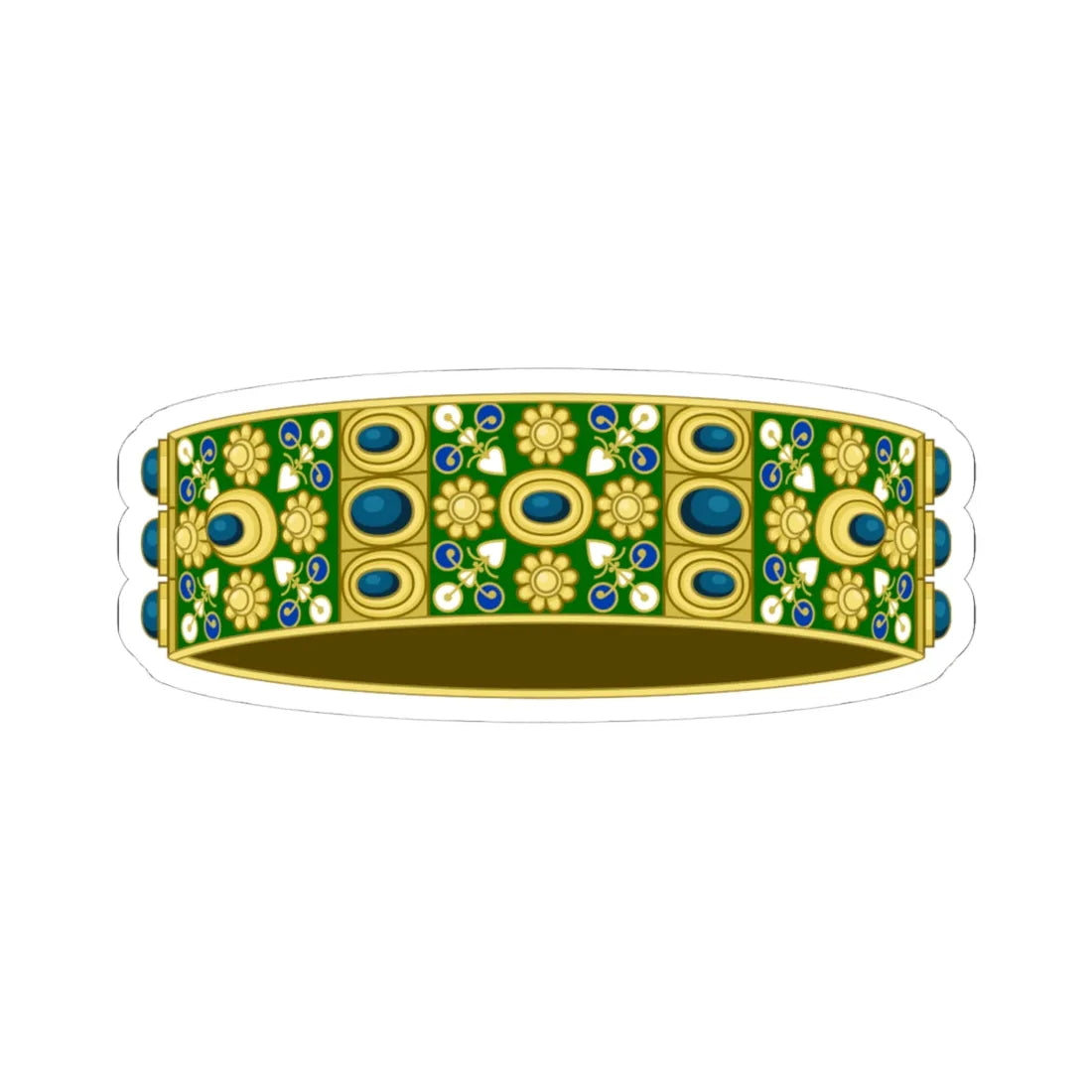 Corona ferrea monza heraldry (Italy) (Coat of Arms) STICKER Vinyl Kiss-Cut Decal 4 Inch White - The Sticker Space