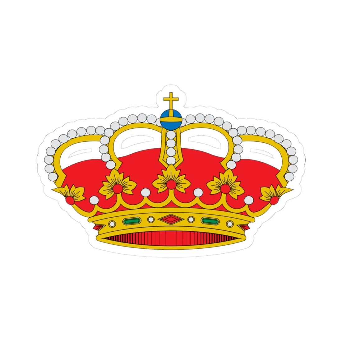 Corona real española (Spain) (Coat of Arms) STICKER Vinyl Kiss-Cut Decal 3 Inch White - The Sticker Space