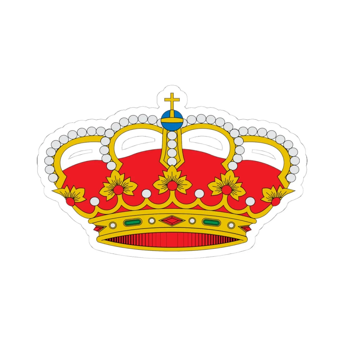Corona real española (Spain) (Coat of Arms) STICKER Vinyl Kiss-Cut Decal 4 Inch White - The Sticker Space