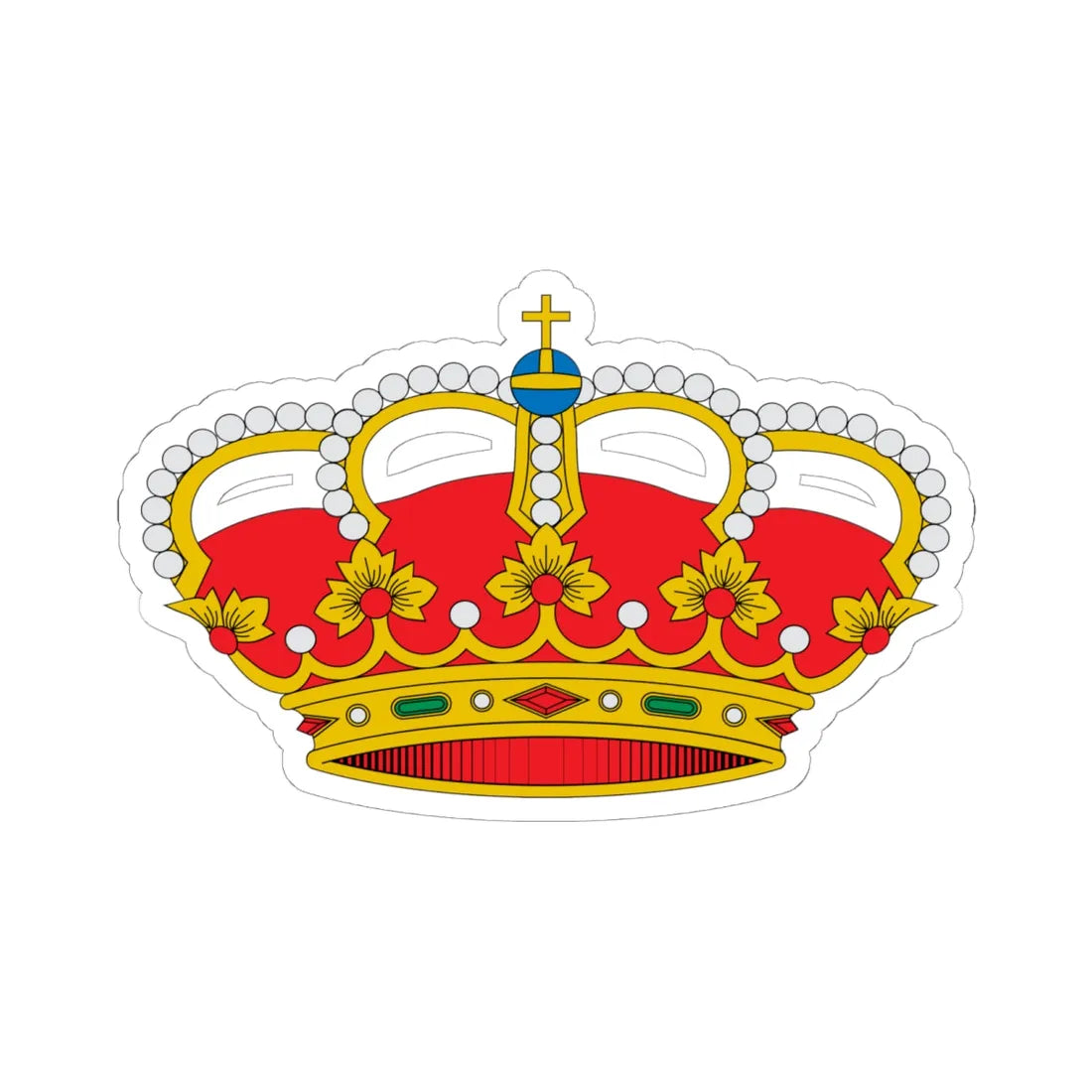 Corona real española (Spain) (Coat of Arms) STICKER Vinyl Kiss-Cut Decal 6 Inch White - The Sticker Space