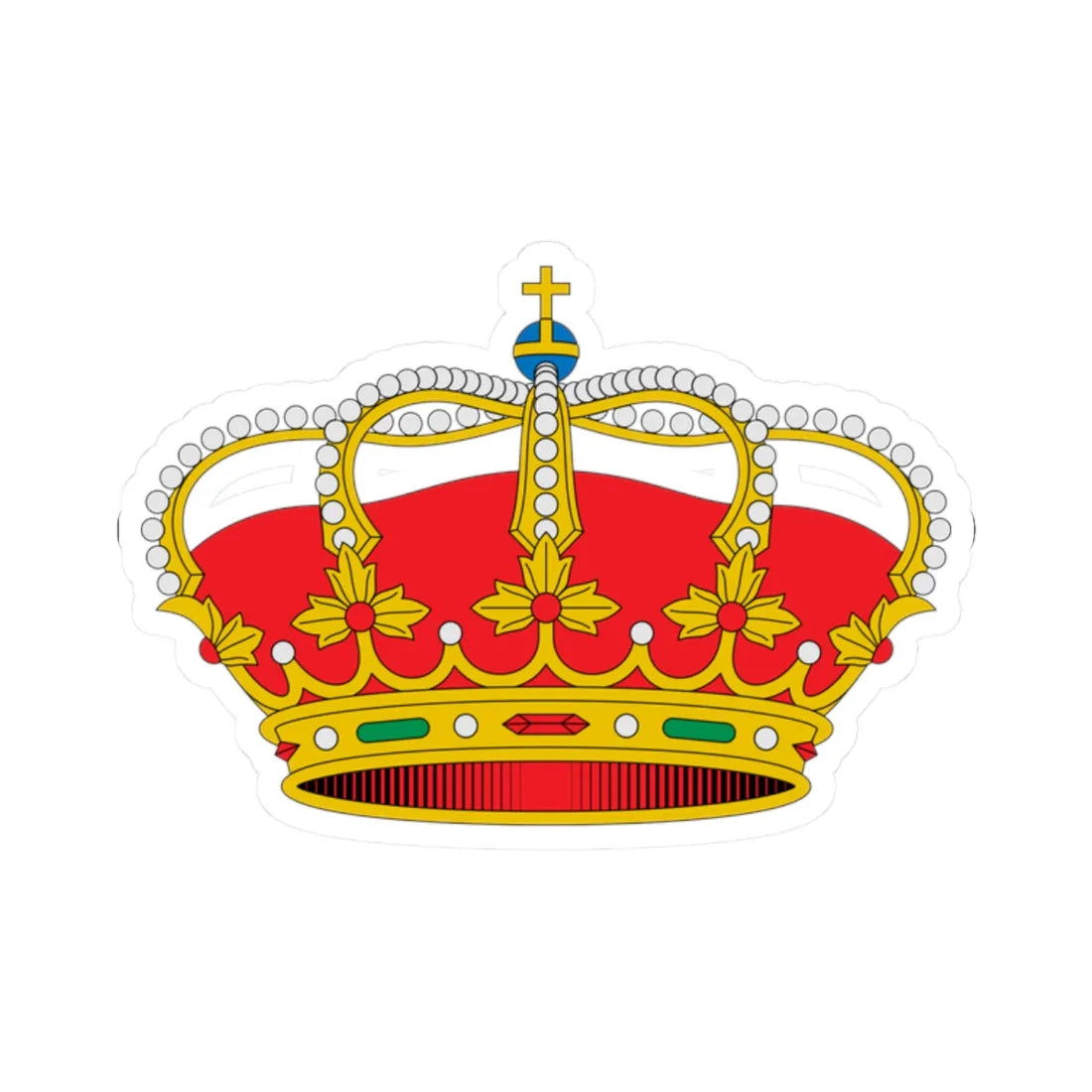 Corona real heráldica de España (Spain) (Coat of Arms) STICKER Vinyl Kiss-Cut Decal 2 Inch White - The Sticker Space