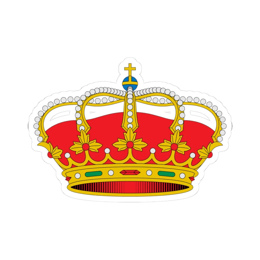 Corona real heráldica de España (Spain) (Coat of Arms) STICKER Vinyl Kiss-Cut Decal 3 Inch White - The Sticker Space